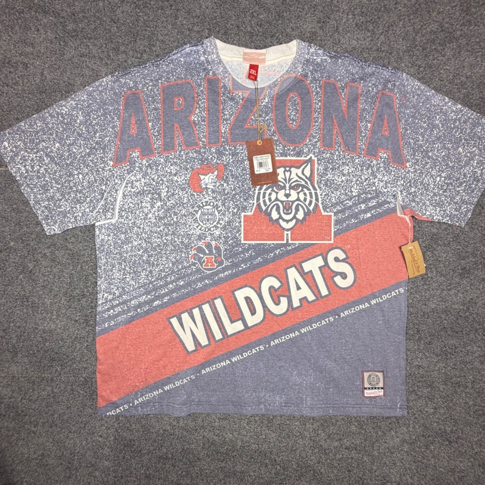 Mitchell &‎ Ness Arizona Wildcats Playmaker Sublimated Tee Vintage Logo Mens 2XL